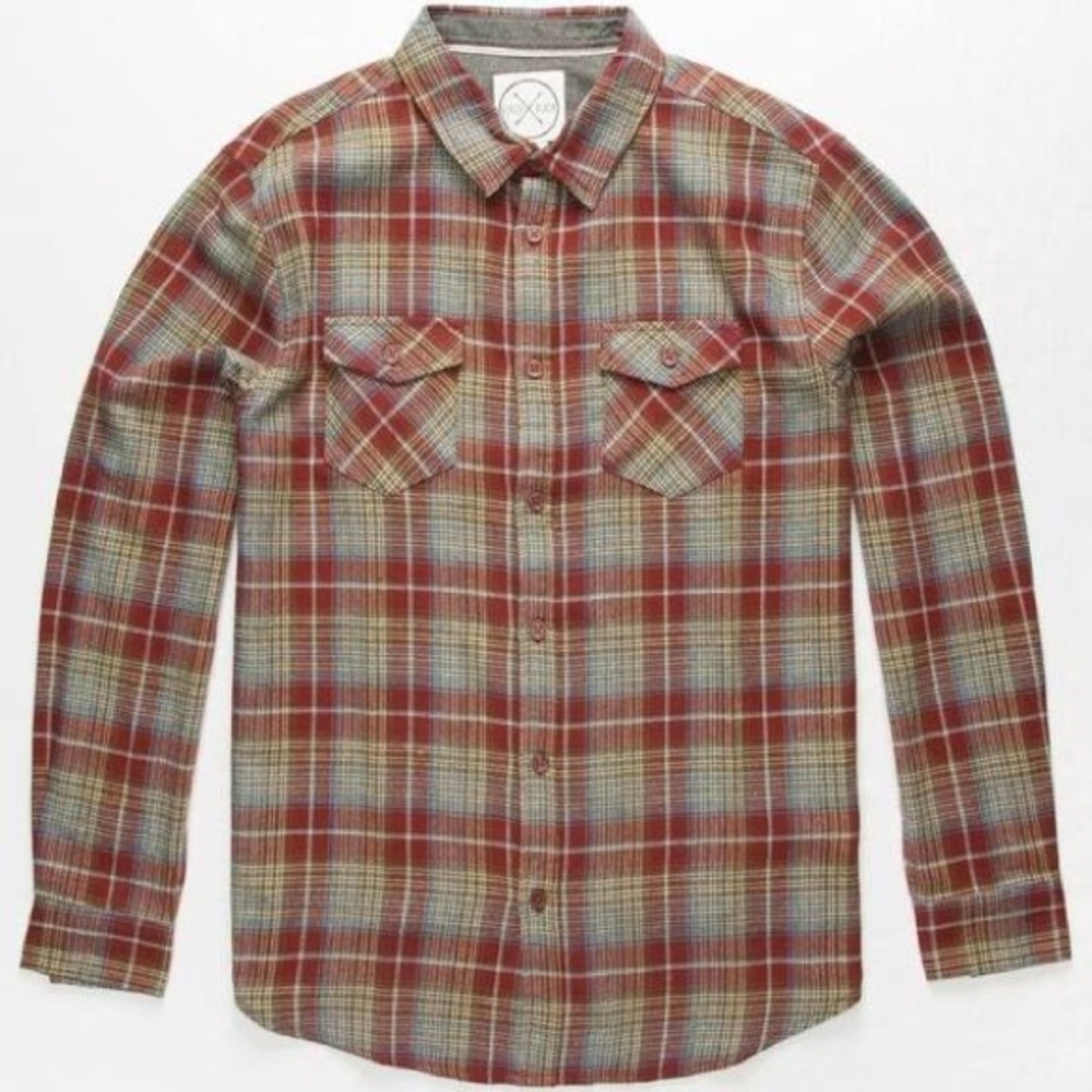 Birch Black Red Striped Flannel. Size: Large